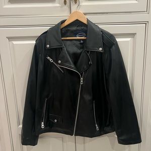 Black faux leather jacket